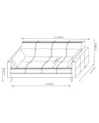 Canapé 3 places convertible Polya gris foncé - 205x86x75 cm