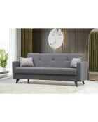 Canapé 3 places convertible Polya gris foncé - 205x86x75 cm