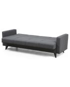 Canapé 3 places convertible Polya gris foncé - 205x86x75 cm