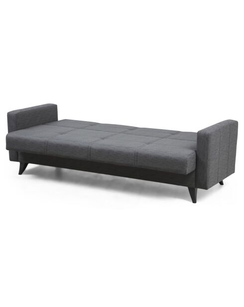 Canapé 3 places convertible Polya gris foncé - 205x86x75 cm