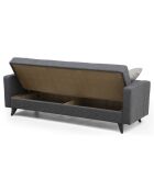 Canapé 3 places convertible Polya gris foncé - 205x86x75 cm