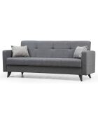 Canapé 3 places convertible Polya gris foncé - 205x86x75 cm