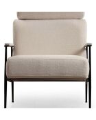 Fauteuil Toscana blanc/camel - 75x80x90 cm