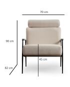 Fauteuil Toscana blanc/camel - 75x80x90 cm