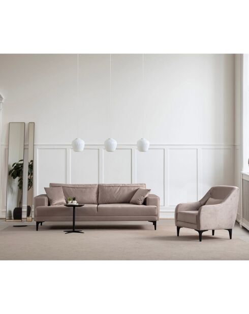 Canapé 3 places Astana beige - 100x78x234 cm