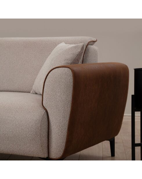 Canapé d'angle gauche Aren beige/cannelle - 150-260x85x85 cm