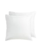 2 Taies d'oreiller en coton Aurora blanches- - 63x63 cm