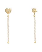 Boucles d'oreilles en Argent doré & Pierre de Lune