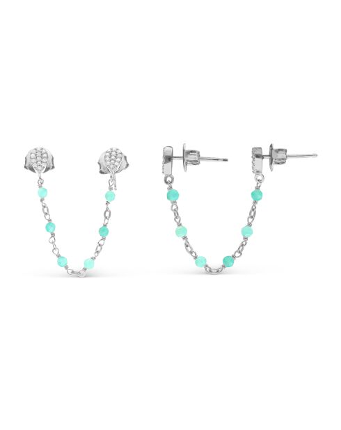 Boucles d'oreilles en Argent rhodié & Amazonite