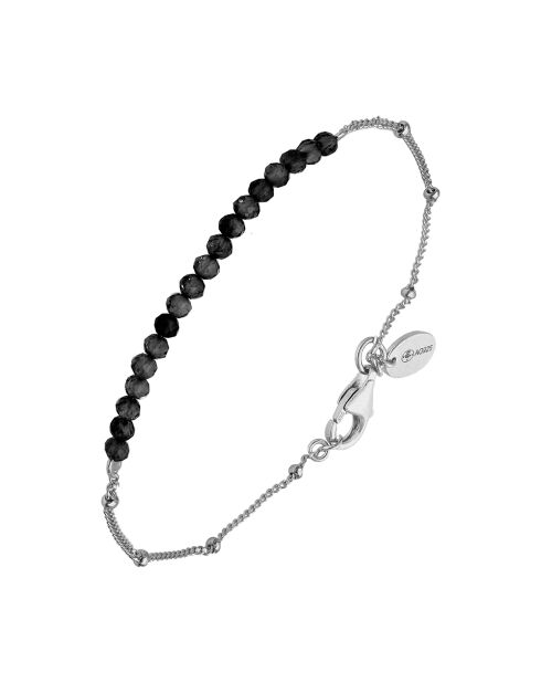 Bracelet en Argent rhodié & Spinelle noire