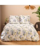 Parure housse de couette percale de coton Giulietta bleue