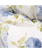 Parure housse de couette percale de coton Giulietta bleue