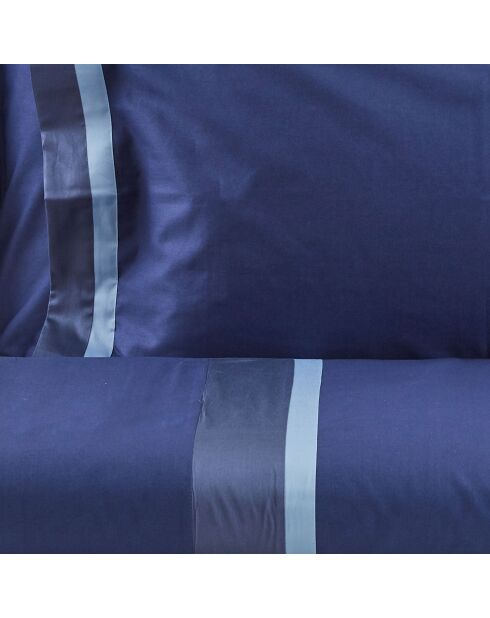 William Bettbezug-Set aus Baumwolle und Satin in Blau
