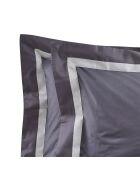 William Bettbezug-Set aus Baumwolle und Satin, grau