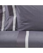 William Bettbezug-Set aus Baumwolle und Satin, grau