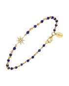 Bracelet en Argent doré, Lapis, Zircone & Perles naturelles