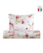Parure housse de couette percale de coton Giulietta rouge