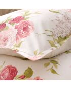 Parure housse de couette percale de coton Giulietta rouge