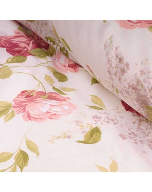Parure housse de couette percale de coton Giulietta rouge