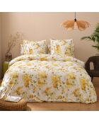 Parure housse de couette percale de coton Giulietta jaune