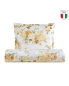 Parure housse de couette percale de coton Giulietta jaune
