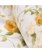 Parure housse de couette percale de coton Giulietta jaune