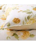 Parure housse de couette percale de coton Giulietta jaune