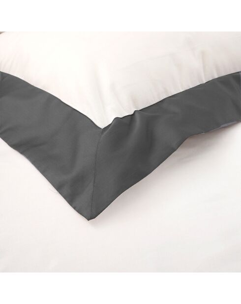 Bettbezug-Set Sharon aus Baumwolle und Satin, grau