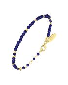 Bracelet en Argent doré, Perles naturelles & Lapis