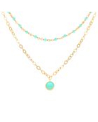 Collier en Argent doré & Amazonite