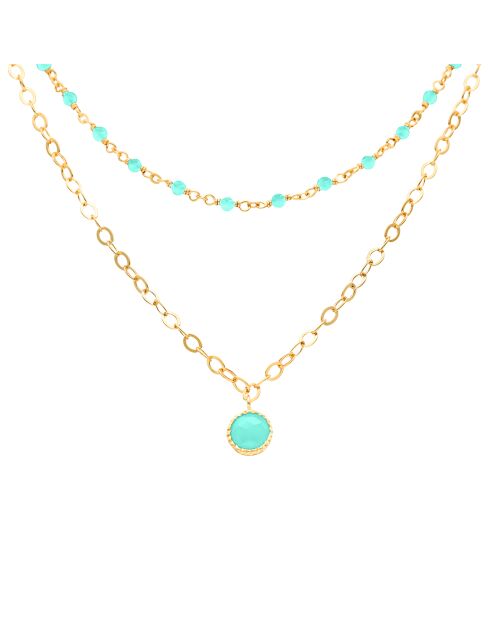 Collier en Argent doré & Amazonite
