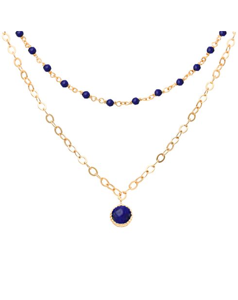 Collier en Argent doré & Lapis