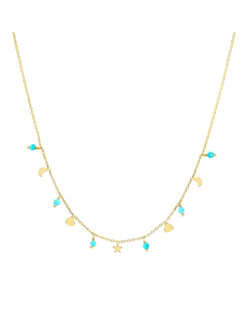Collier en Argent doré & Turquoise