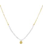 Collier en Argent doré & Pierre de Lune