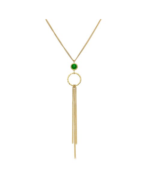 Collier en Argent doré & Onyx vert