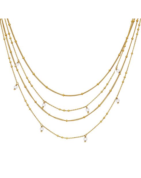 Collier en Argent doré & Pierre de Lune