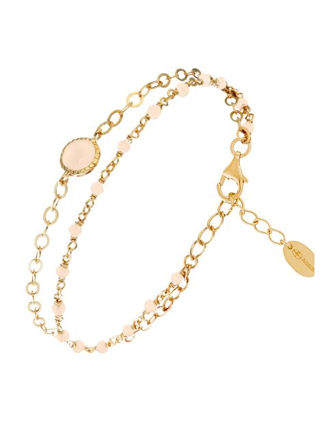 Bracelet en Argent doré & Opale rose
