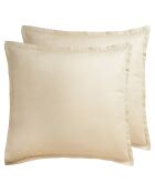 2 Taies d'oreiller en coton Aurora beiges- - 63x63 cm