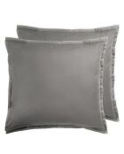 2 Taies d'oreiller en coton Aurora grises- - 63x63 cm