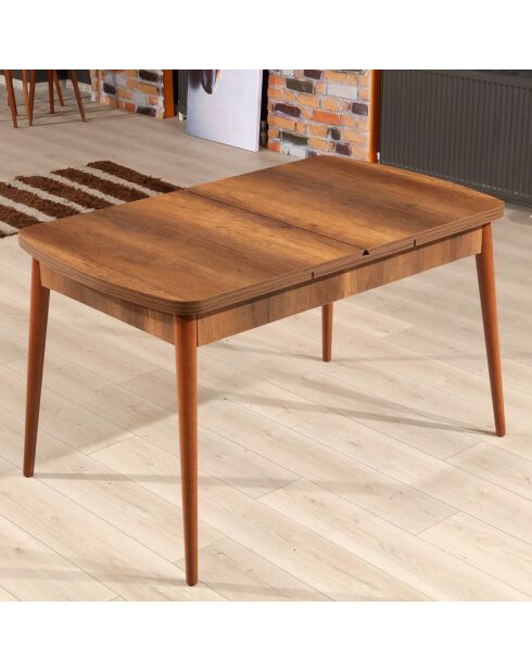 Table à manger extensible Barok noyer - 132x80x78.5 cm