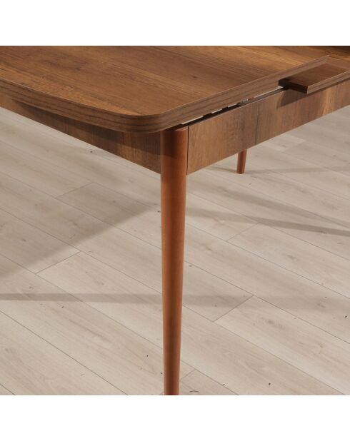 Table à manger extensible Barok noyer - 132x80x78.5 cm