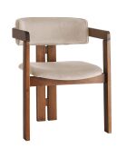 Chaise CO noyer/beige - 58x76x49 cm