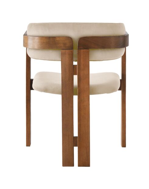 Chaise CO noyer/beige - 58x76x49 cm