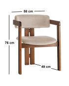 Chaise CO noyer/beige - 58x76x49 cm