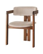 Chaise CO noyer/beige - 58x76x49 cm