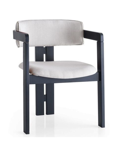 Chaise CO crème/noir - 58x76x49 cm