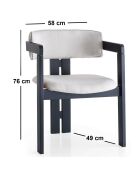 Chaise CO crème/noir - 58x76x49 cm