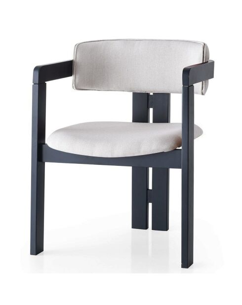 Chaise CO crème/noir - 58x76x49 cm
