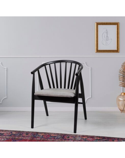 Chaise Albero51 noir/beige - 55x77x47 cm