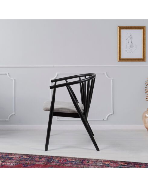 Chaise Albero51 noir/beige - 55x77x47 cm